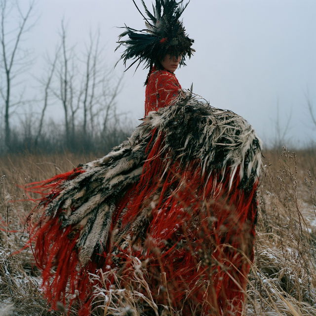 Meryl McMaster style, Midjourney V8.2, render 3 of 4
