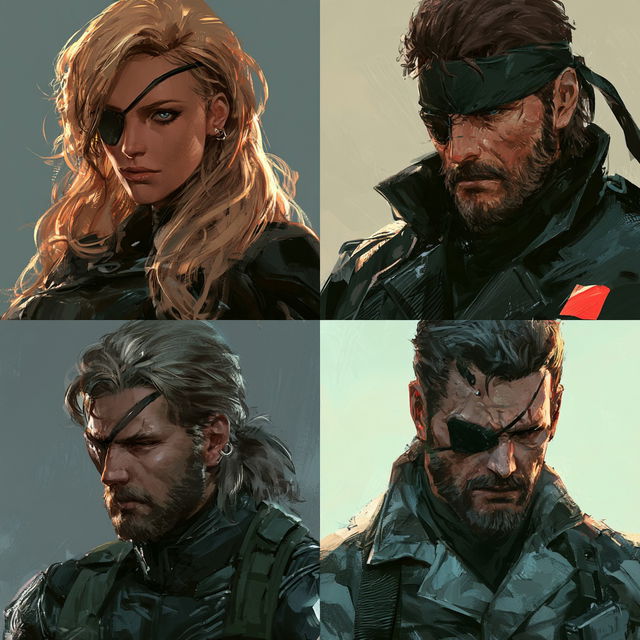 Metal Gear Solid style, Midjourney V8.2, render 1 of 4