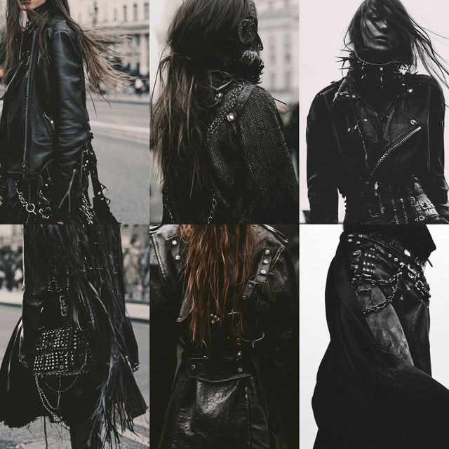 Metalhead fashion style, Midjourney V8.2, render 1 of 4