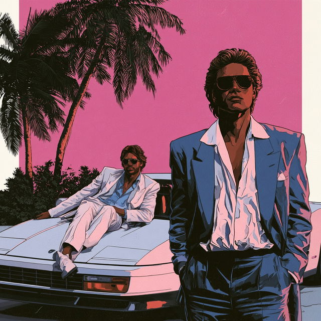 Miami Vice style, Midjourney V8.2, render 1 of 4