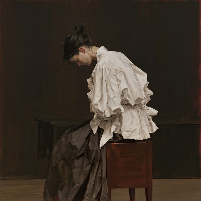 Michael Borremans style, Midjourney V8.2, render 4 of 4