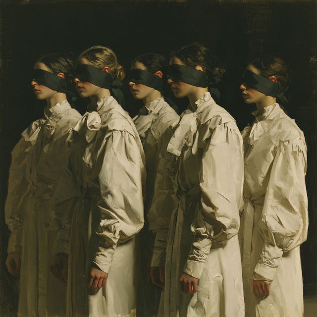 Michael Borremans style, Midjourney V8.2, render 1 of 4