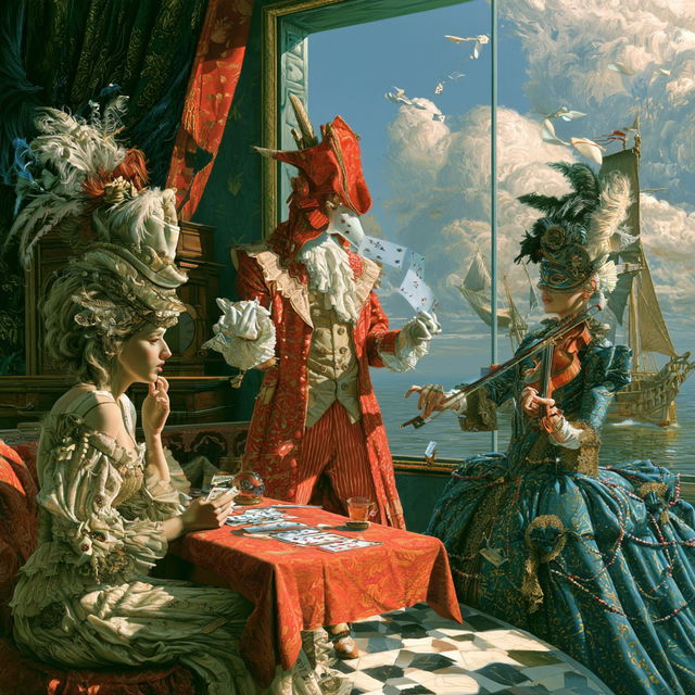 Michael Cheval style, Midjourney V8.2, render 2 of 4