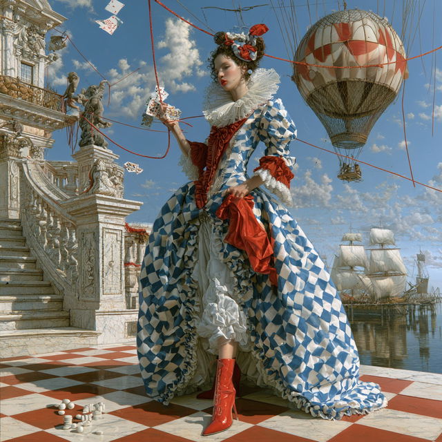Michael Cheval style, Midjourney V8.2, render 4 of 4