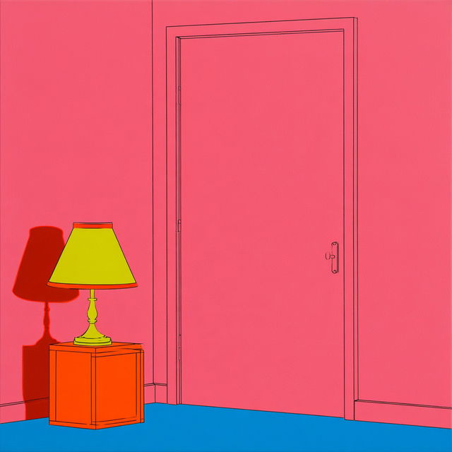 Michael Craig-Martin style, Midjourney V8.2, render 4 of 4
