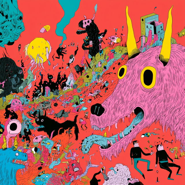 Michael DeForge style, Midjourney V8.2, render 2 of 4