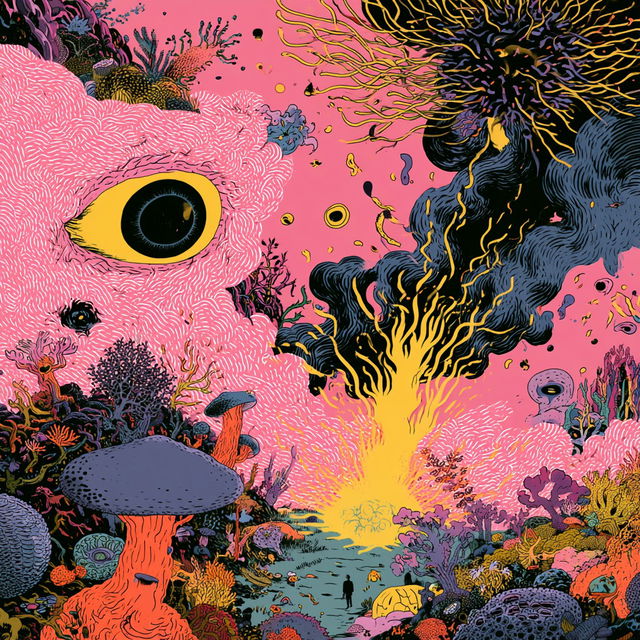 Michael DeForge style, Midjourney V8.2, render 3 of 4