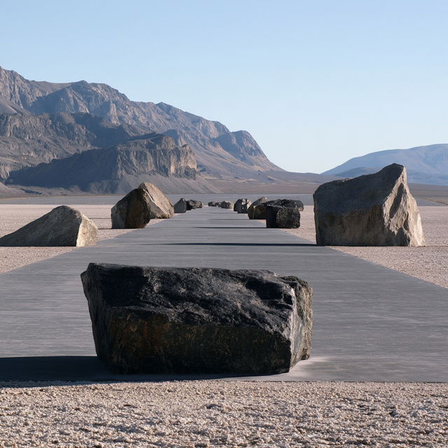 Michael Heizer style, Midjourney V8.2, render 2 of 4