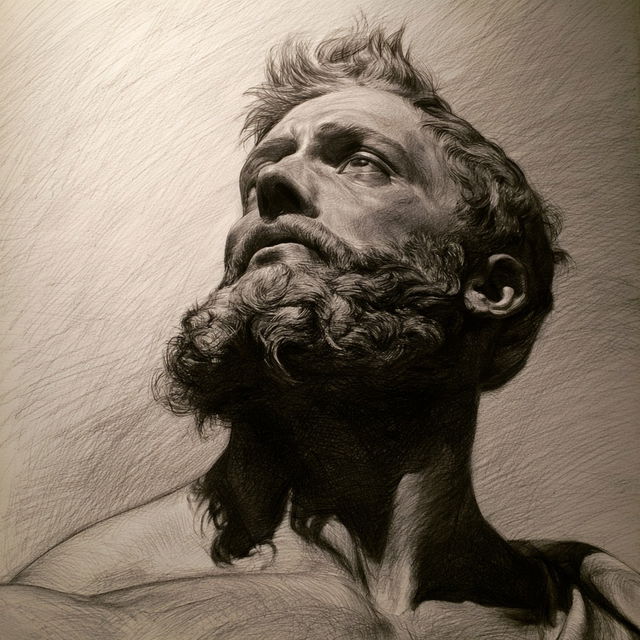 Michelangelo style, Midjourney V8.2, render 3 of 4