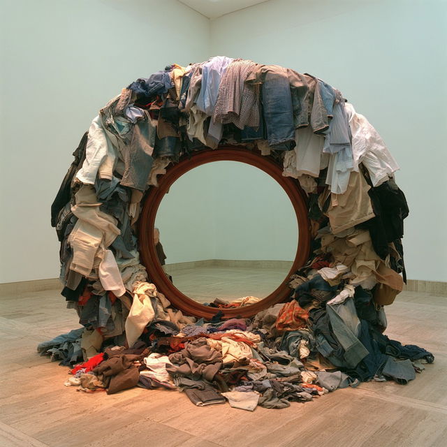 Michelangelo Pistoletto style, Midjourney V8.2, render 2 of 4