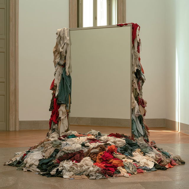 Michelangelo Pistoletto style, Midjourney V8.2, render 3 of 4