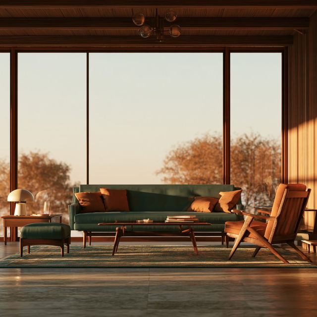 Mid-century modern style, Midjourney V8.2, render 2 of 4