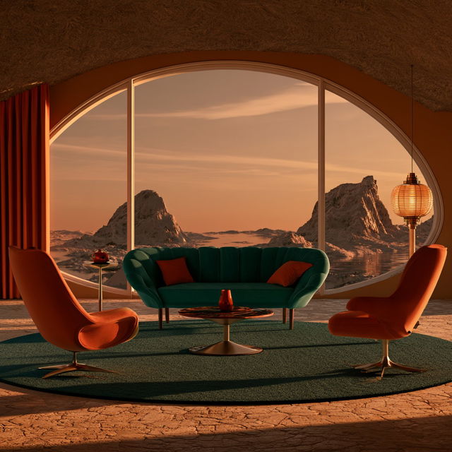 Mid-century modern style, Midjourney V8.2, render 4 of 4