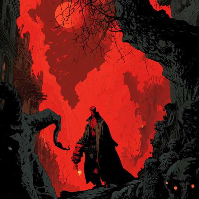 Mike Mignola style, Midjourney V8.2, render 1 of 4