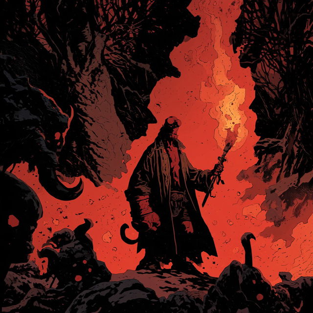 Mike Mignola style, Midjourney V8.2, render 4 of 4