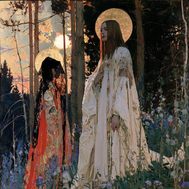 Mikhail Nesterov style, Midjourney V8.2, render 4 of 4