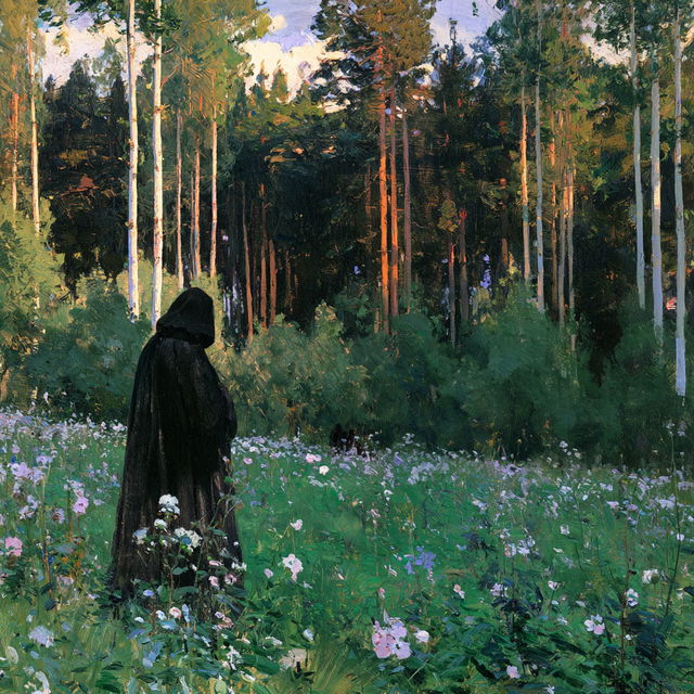 Mikhail Nesterov style, Midjourney V8.2, render 2 of 4