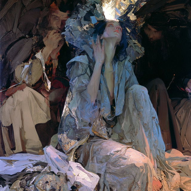 Mikhail Vrubel style, Midjourney V8.2, render 3 of 4