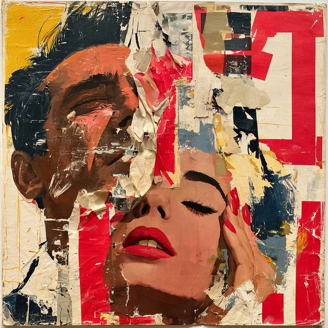 Mimmo Rotella style, Midjourney V8.2, render 1 of 4