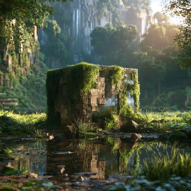 Minecraft style, Midjourney V8.2, render 2 of 4