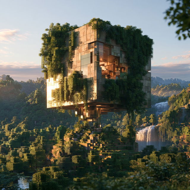 Minecraft style, Midjourney V8.2, render 1 of 4