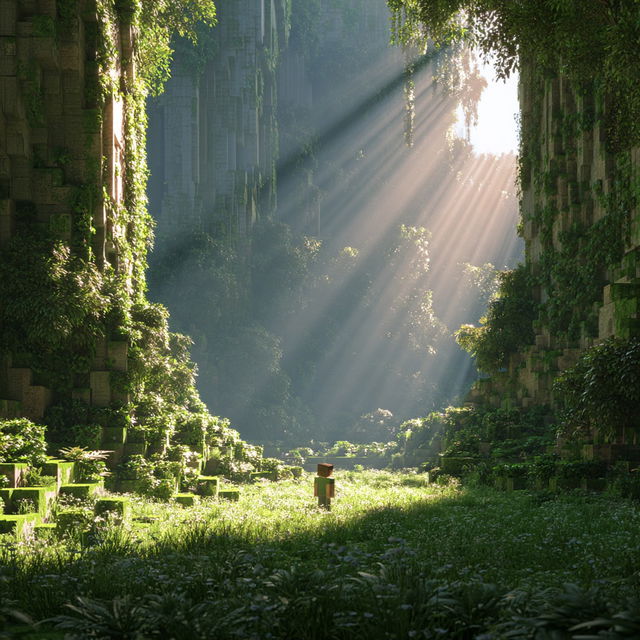 Minecraft style, Midjourney V8.2, render 3 of 4
