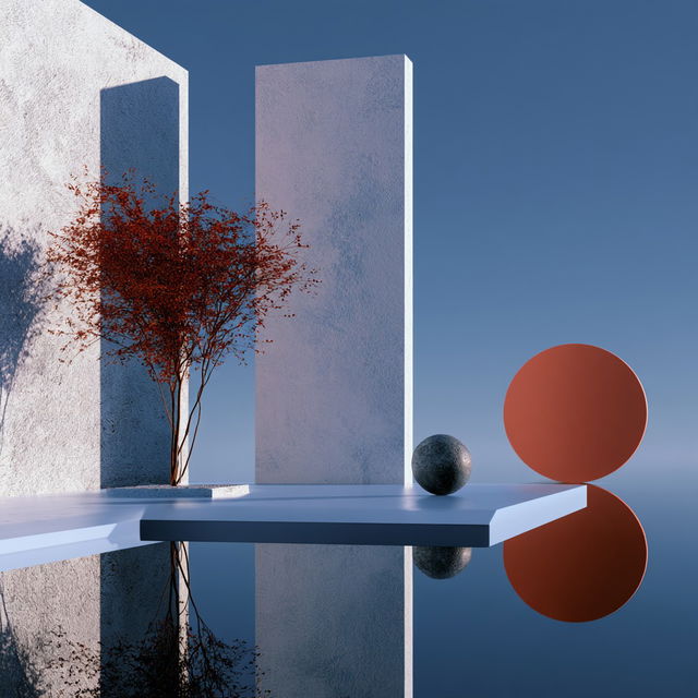 Minimalist composition style, Midjourney V8.2, render 2 of 4