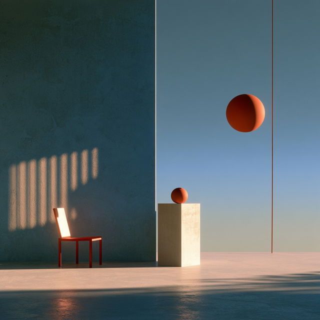 Minimalist composition style, Midjourney V8.2, render 3 of 4