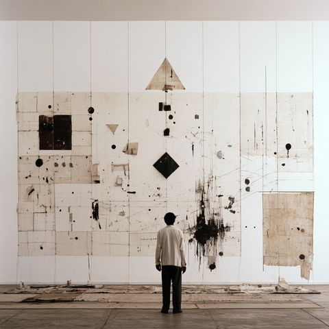 Mira Schendel style (Various), Midjourney V8.2