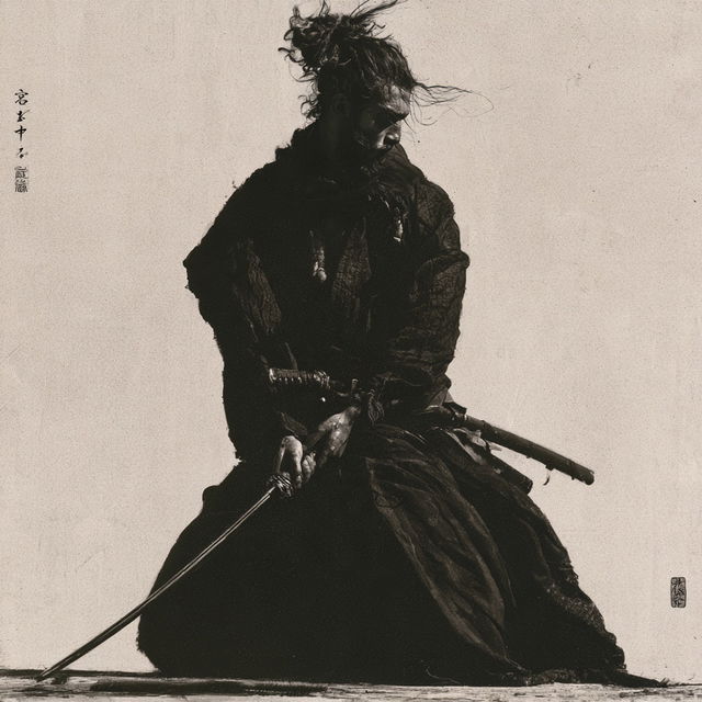 Miyamoto Musashi style, Midjourney V8.2, render 1 of 4