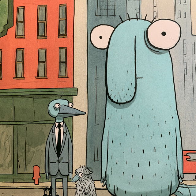 Mo Willems style, Midjourney V8.2, render 4 of 4