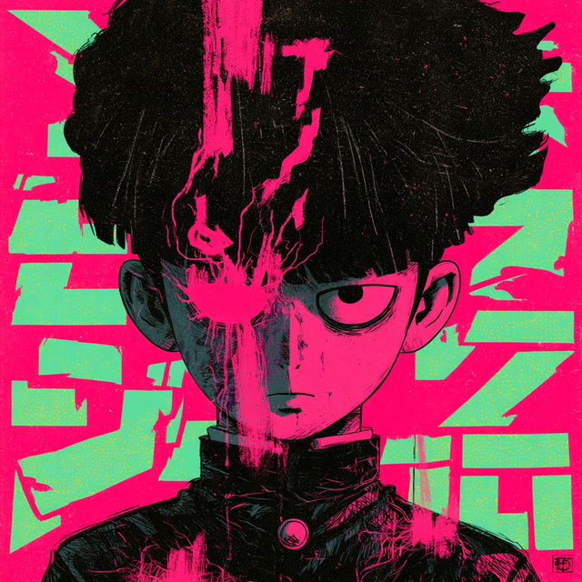 Mob Psycho 100 style, Midjourney V8.2, render 1 of 4