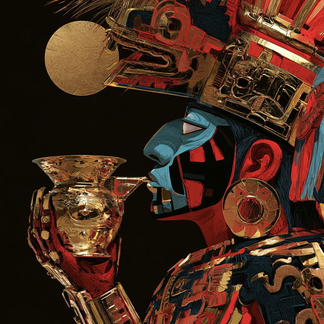 Moche art style, Midjourney V8.2, render 3 of 4