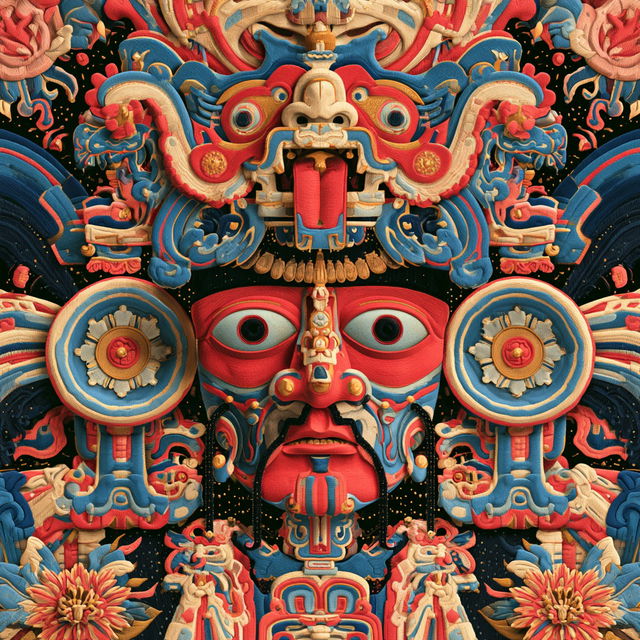 Moche art style, Midjourney V8.2, render 4 of 4