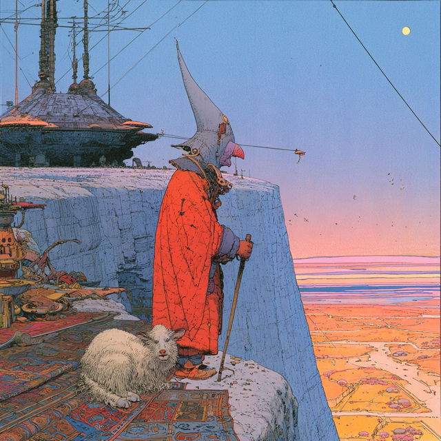 Moebius style, Midjourney V8.2, render 2 of 4