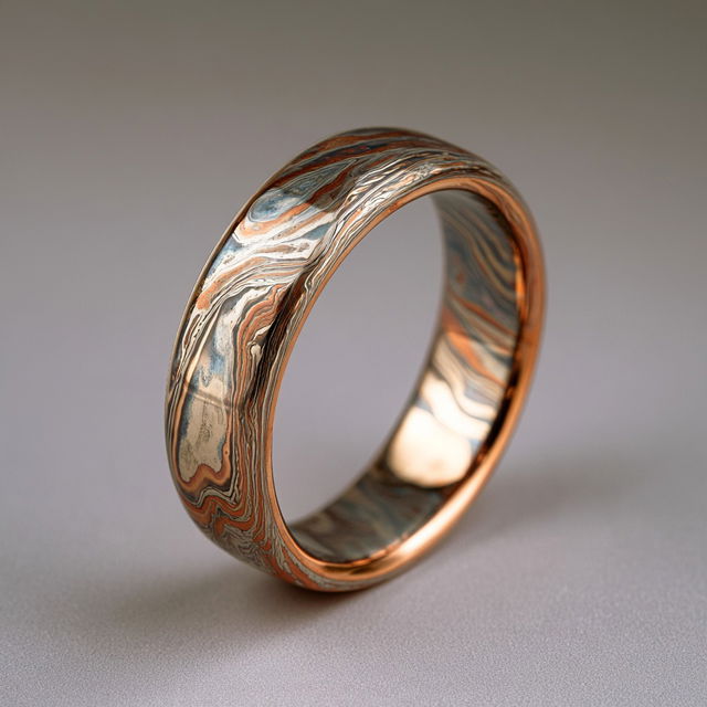 Mokume-gane style, Midjourney V8.2, render 2 of 4