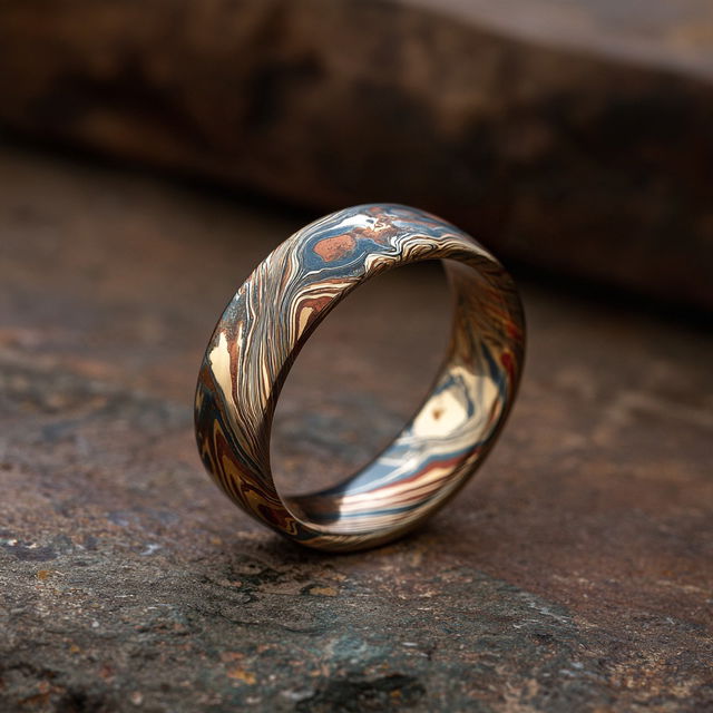 Mokume-gane style, Midjourney V8.2, render 1 of 4