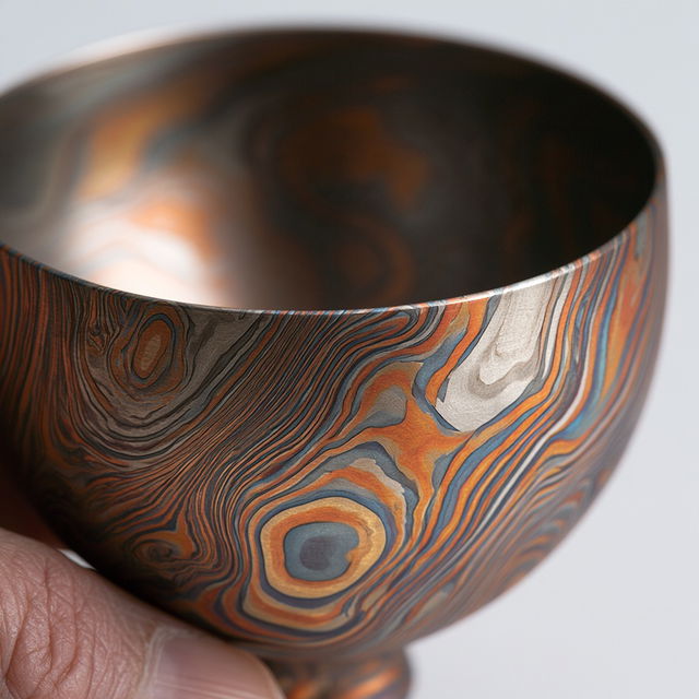 Mokume-gane style, Midjourney V8.2, render 3 of 4