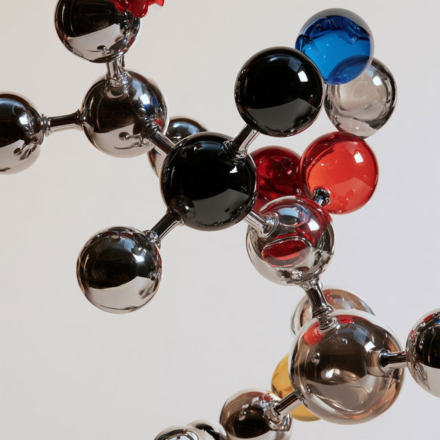 Molecular model style, Midjourney V8.2, render 4 of 4