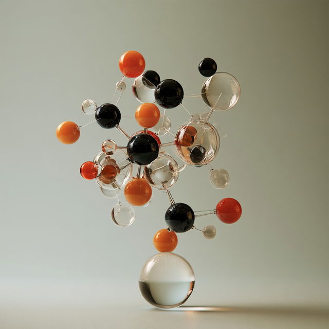 Molecular model style, Midjourney V8.2, render 2 of 4