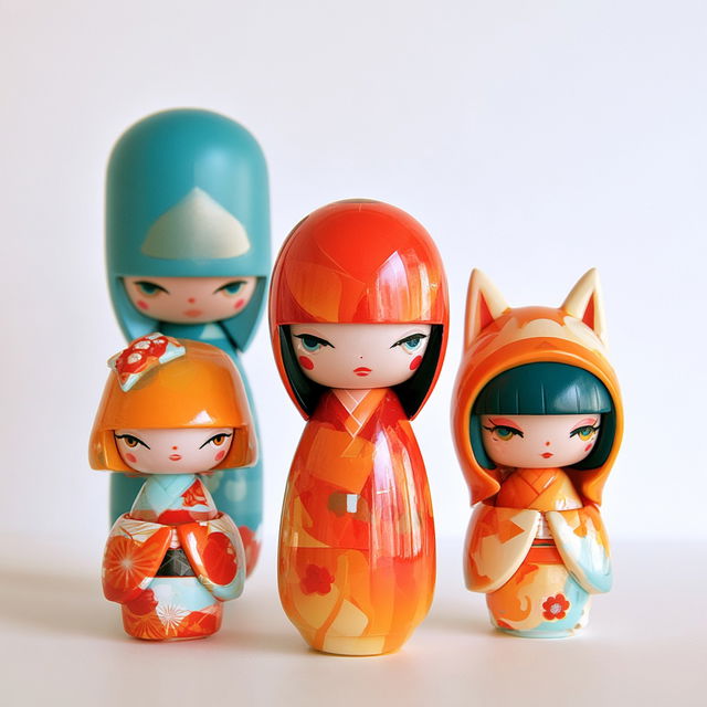 Momiji Message Dolls style, Midjourney V8.2, render 3 of 4