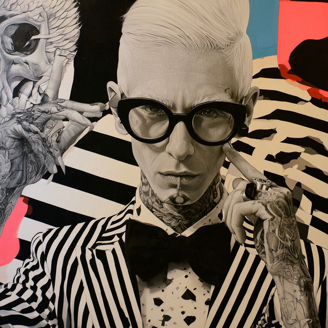 Mondo Guerra style, Midjourney V8.2, render 3 of 4
