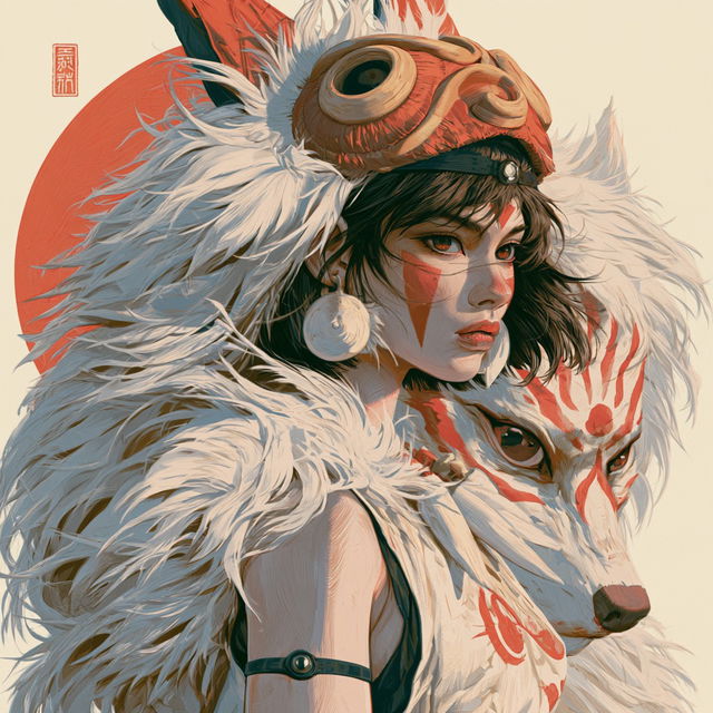 Mononoke style, Midjourney V8.2, render 3 of 4
