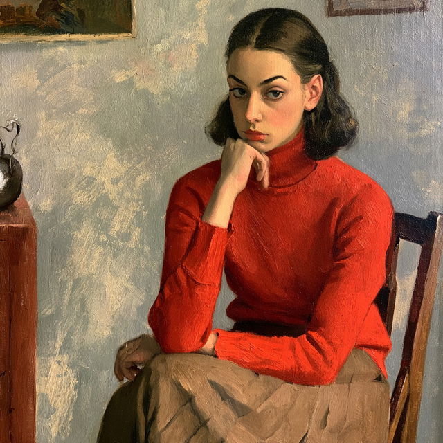 Moses Soyer style, Midjourney V8.2, render 1 of 4
