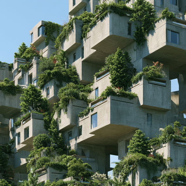 Moshe Safdie style, Midjourney V8.2, render 1 of 4