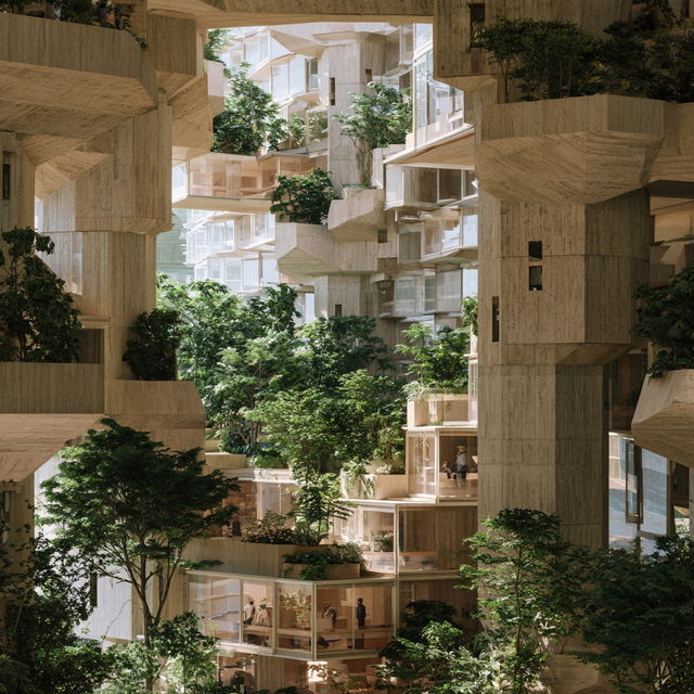 Moshe Safdie style, Midjourney V8.2, render 4 of 4