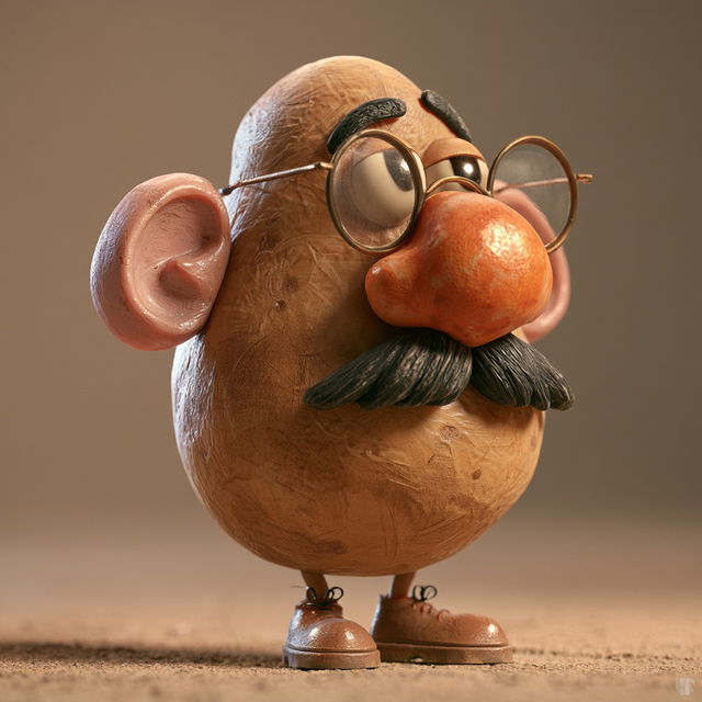 Mr. Potato Head style, Midjourney V8.2, render 3 of 4