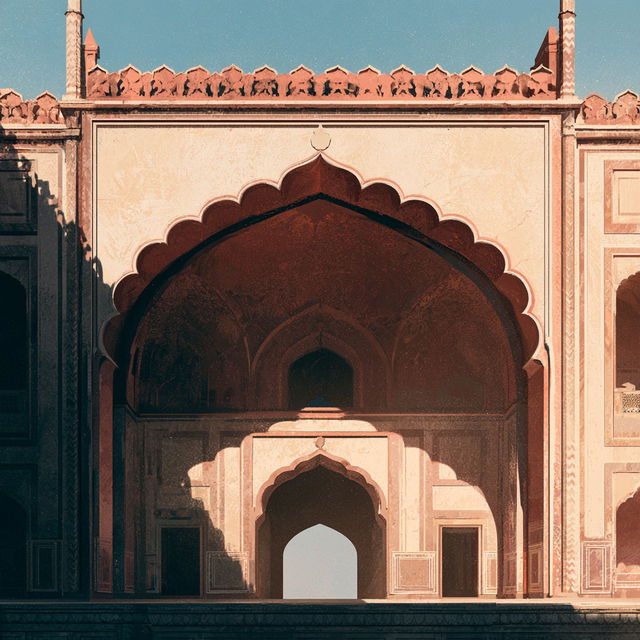 Mughal architecture style, Midjourney V8.2, render 4 of 4