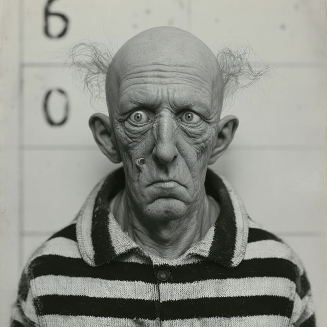 Mugshot style, Midjourney V8.2, render 2 of 4