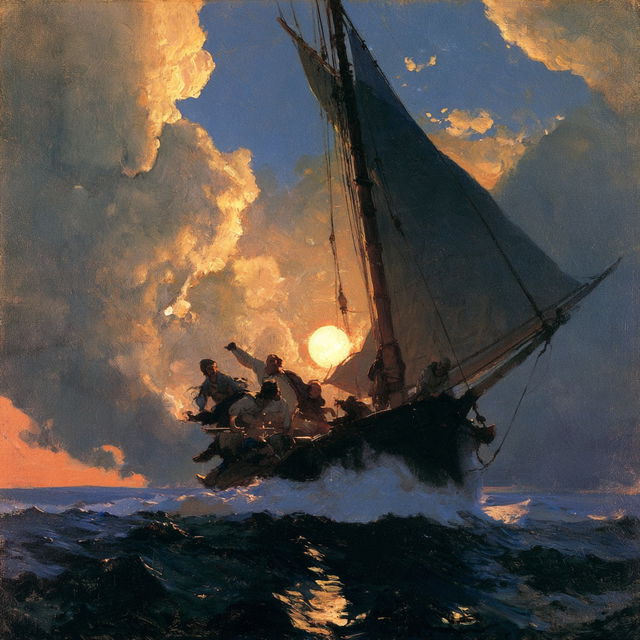 N. C. Wyeth style, Midjourney V8.2, render 2 of 4
